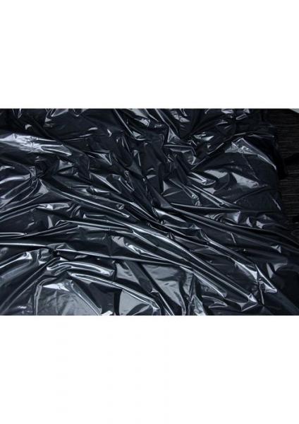 Lux Fetish Vinyl Bed Sheet California King Flat Black