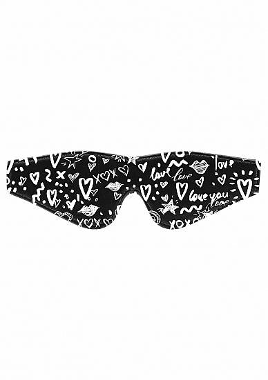 Ouch! Printed Eye Mask - Love Street Art Fasion - Black